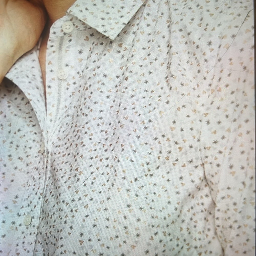 Talbots Twinkle Hearts Button Down Shirt (M)